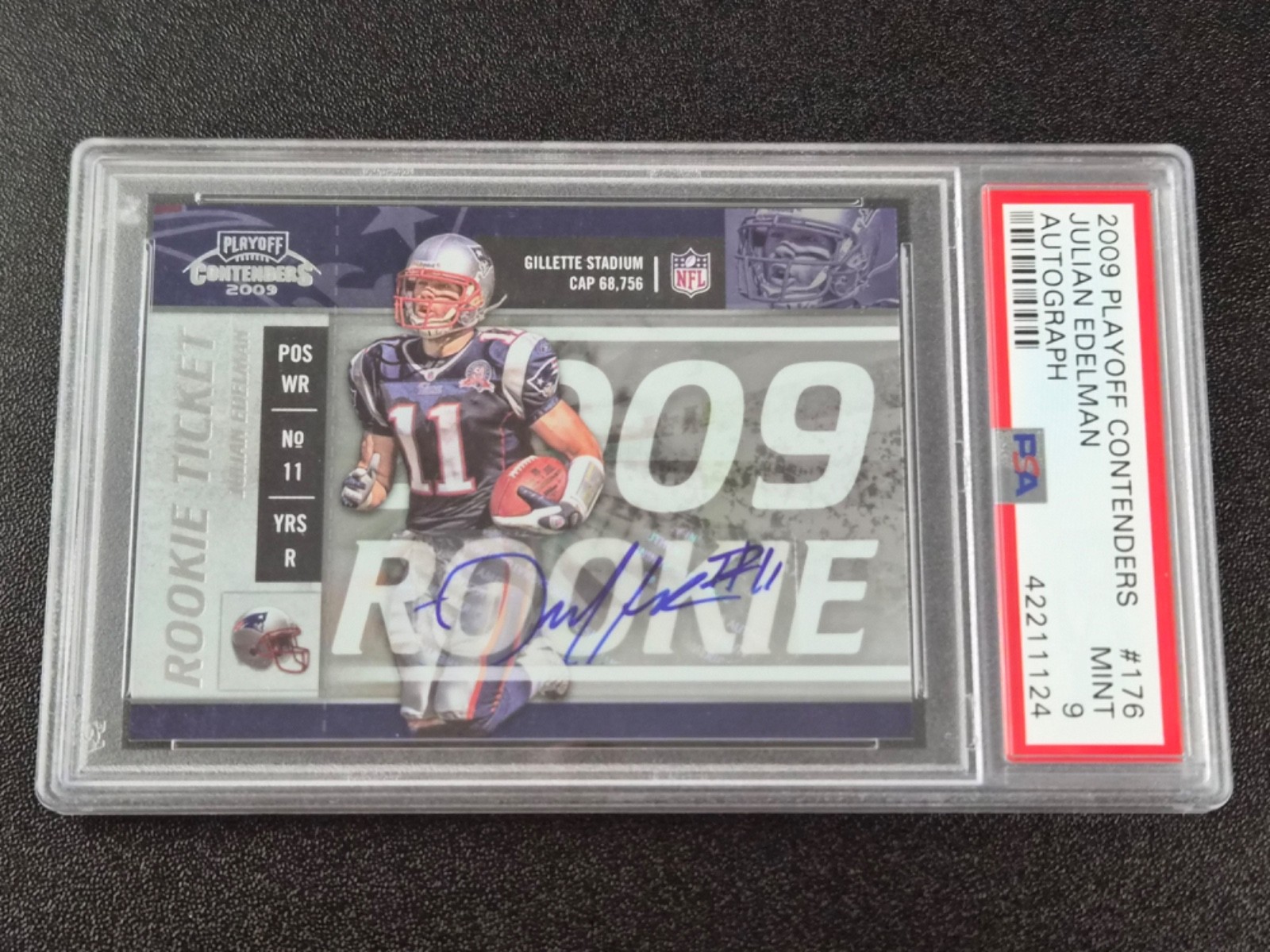 2009 Playoff Contenders Julian Edelman RC Auto PSA 9 #176 Patriots HOF!!