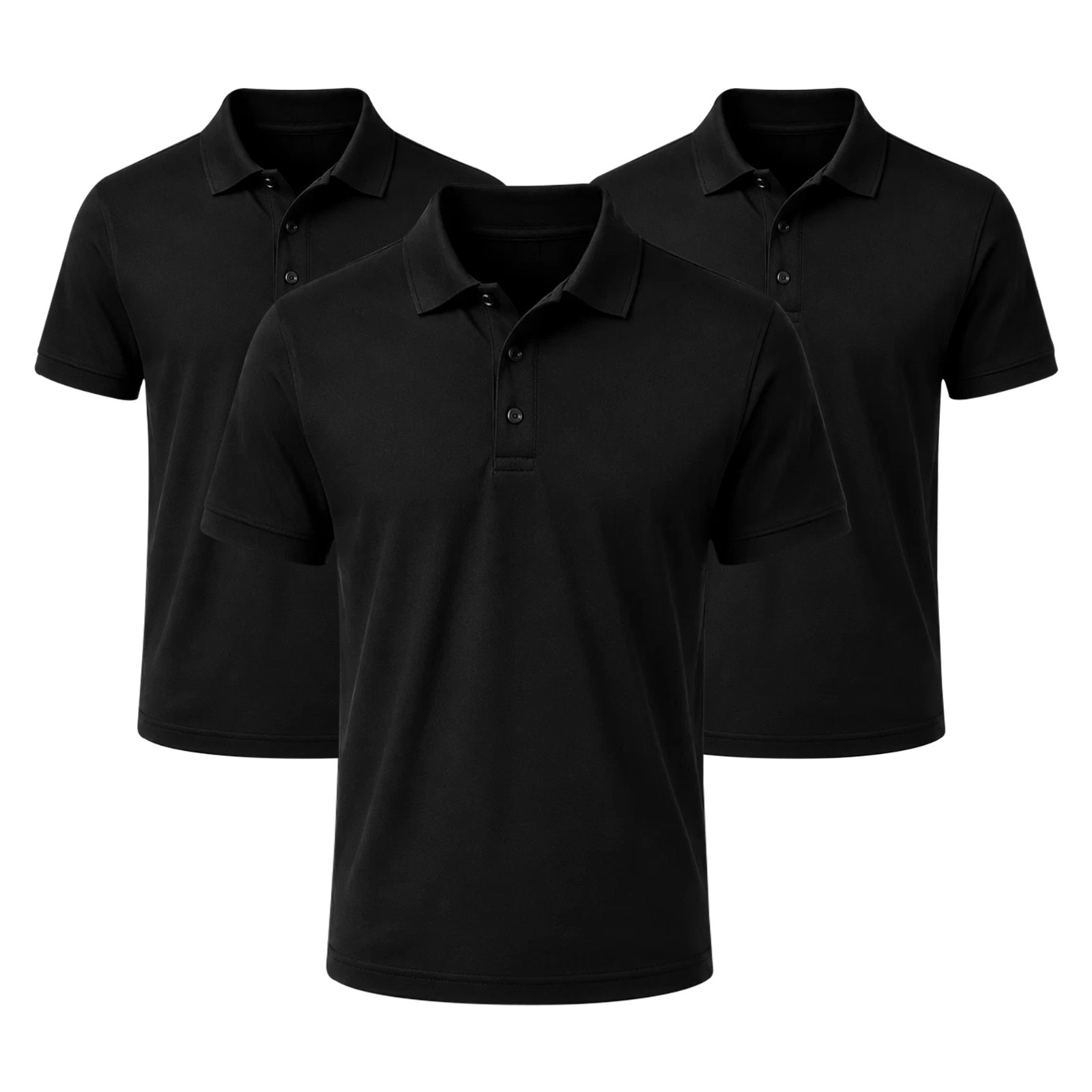 Camisas polo 3P para hombre piqué manga corta ajuste regular premium trabajo informal top liso