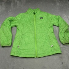 Patagonia Nano Jacket Girls Medium 10 Green Quilted Full Zip Insulated Puffer
