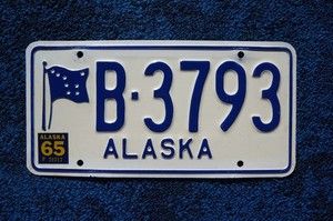 1965 ALASKA License Plate