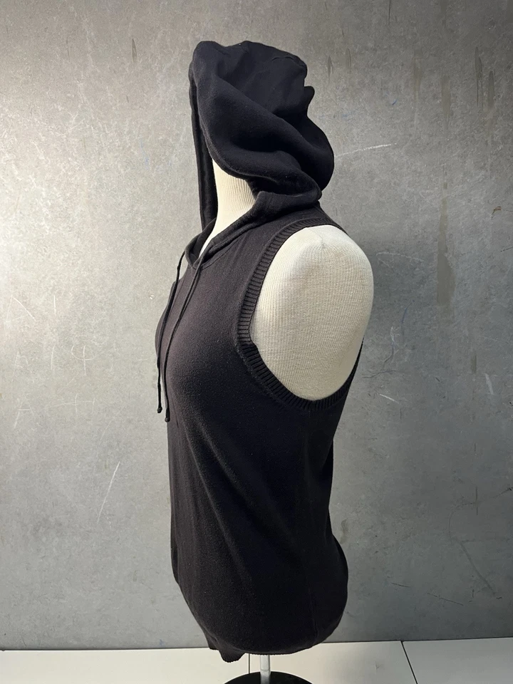 MAG от Magaschoni черный шнурок с капюшоном маленький без рукавов Топ - Изображение 2 из 4