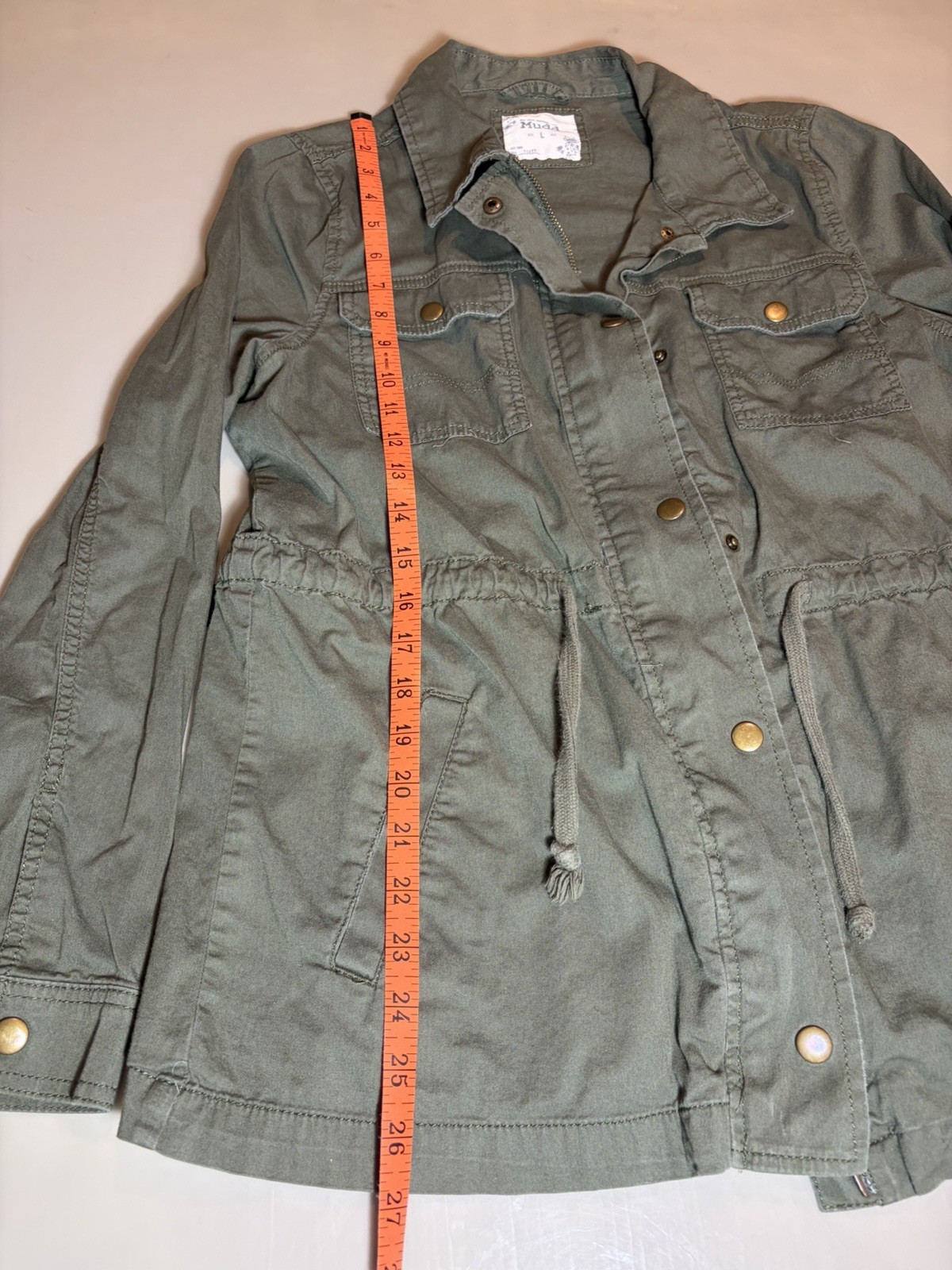 Mudd Women's Utility Jacket Large Drawstring Full… - image 8