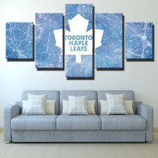 Toronto Maple Leafs NHL Hockey Scratched Ice Logo 5 Piece Panel Canvas Wall Art
