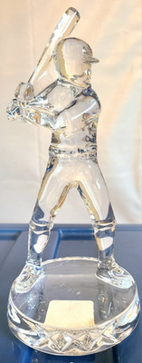 Waterford Crystal Baseball Player Figurine Lead Crystal Clear Boxed 141888