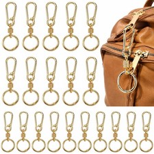 20 Pcs Zipper Clips Anti Theft for Backpacks, 3.5" 2.9", Gold Zinc Alloy