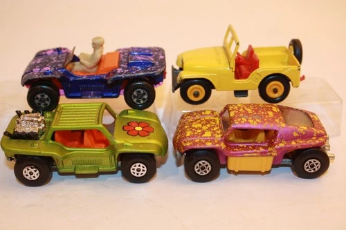 Four (4) Vintage 1960's-1970's Matchbox Lesney Jeep & Dune Buggy Cars