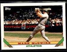 1993 Topps #100 Mark McGwire Athletics Baseball Card 2801K