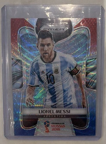 Panini Prizm 2018 World Cup Lionel Messi #1 “Red and Blue Wave”