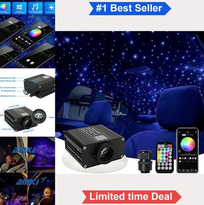 Fiber Optic Starlight Kit 16W 500pcs 9.8ft Cable LED Twinkle Sound Activated
