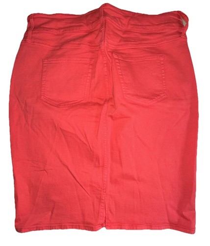 REBEL Pink Red Flamingo Skirt Cotton/Tencil/Lycra ~ Size 16-18 ~ 5 Pockets NEW - Picture 2 of 13