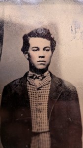 Lg 1800's Tintype Photo of Handsome African American Gentleman Black History Old