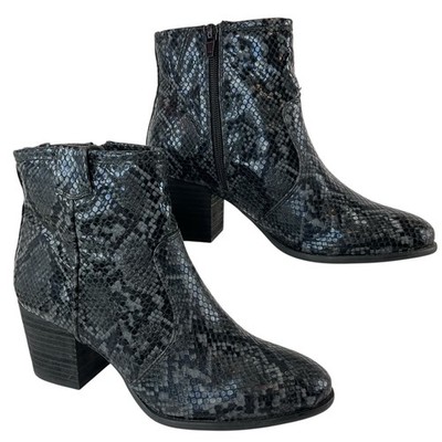 Carlos By Carlos Santana Shoes Womens Sz 8 Black Snakeskin Rowan Ankle Boots Nwo