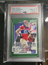 2024 Panini Zenith Rookies Theo Johnson 191 Two Minute Drill Auto PSA 10 Pop 1!