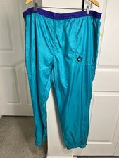 Vintage Men  s Woolrich Sea Jade  Purple Nylon Windbreaker Pants Zipper Legs 2XL