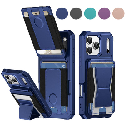 For iPhone 17 16 Pro Max 17e 15 14 Plus 13 12 11 Wallet Case Card Holder Cover