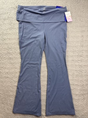 JoyLab Womens XL Blue Low Rise Foldover Waistband Flared Leggings
