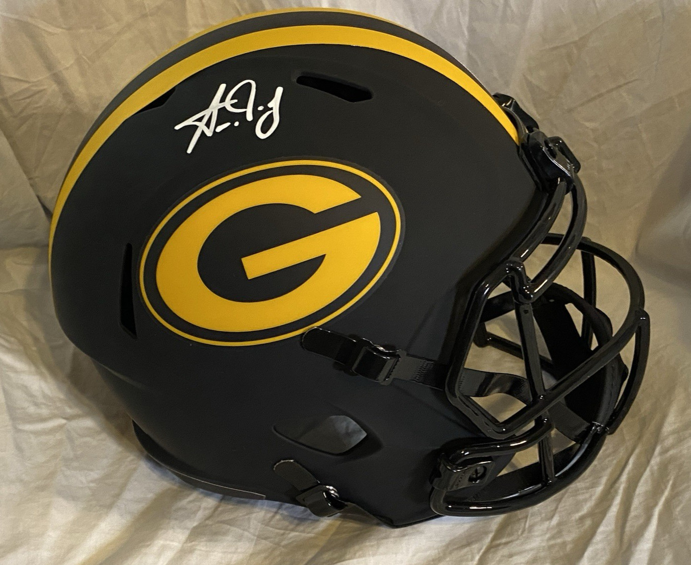 Casco Réplica Eclipse Tamaño Completo Autografiado Aaron Jones Green Bay Packers Certificado de Autenticidad
