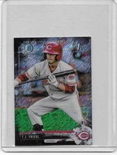 2017 Bowman Chrome 1st Mini Black Shimmer Refractor T.J. Friedl Reds OF #015/100