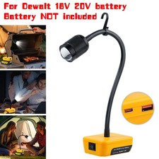 360° Flexible Gooseneck Light LED Work Lamp with  Hook for Dewalt 18V Battery