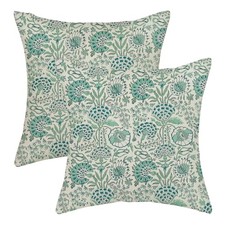 Vintage Floral Pillow Covers 18x18 Boho 18" x 18" Pack of 2 Boho Teal Floral