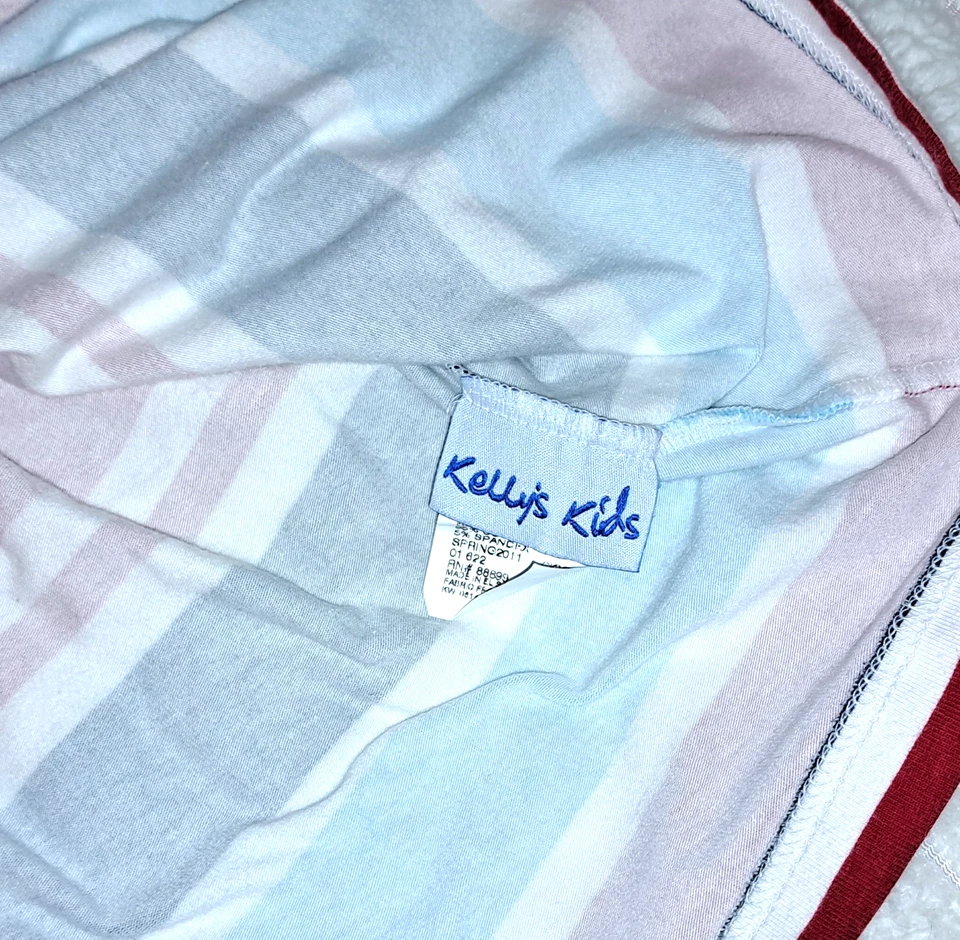 Девочек KELLY'S KIDS красный белый синий платье 4 5 4T хлопок вязаный 4 июля в полоску - Изображение 4 из 4