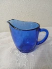 Vintage Anchor Hocking Cobalt Blue Glass Creamer Cup Small Pitcher Tiny Scratch