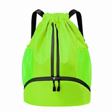 Hoedia Sports Drawstring Backpack - String Swim Gym Bag with Shoes Compartmen...