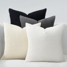4 Packs Black and White Decorative Throw Pillow Covers 16x16 Inch for Living ...