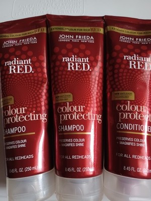 John Frieda Radiant Red 2x Shampoo + 1 Conditioner 8.45 fl oz each