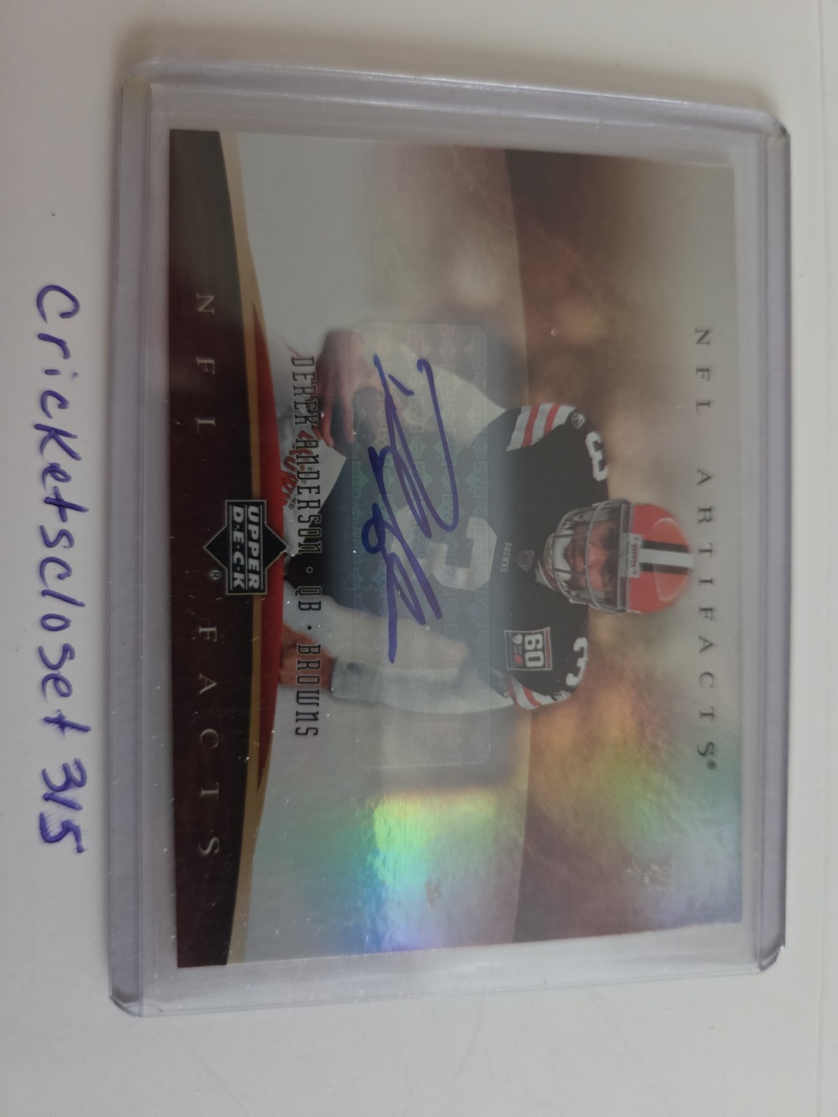 2007 Upper Deck Artifacts - Nfl Facts Derek Anderson #NF-DA Autographs (AU)