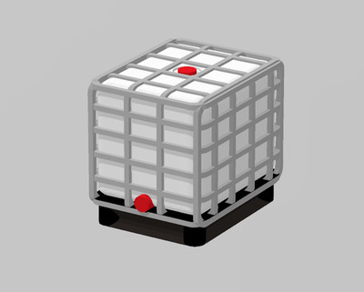 Set of 8 HO Scale 3D Printed 275 Gal IBC Tote Intermediate Bulk Container Tanks