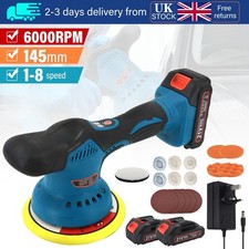 Cordless Car Polisher Buffer Sander Machine Polishing Pads Kit with 2 Batteries