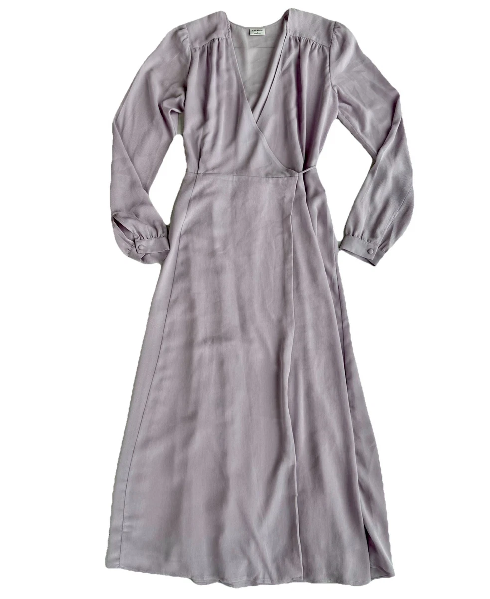 Chiffon Long Sleeve Solid Wrap Dresses for sale