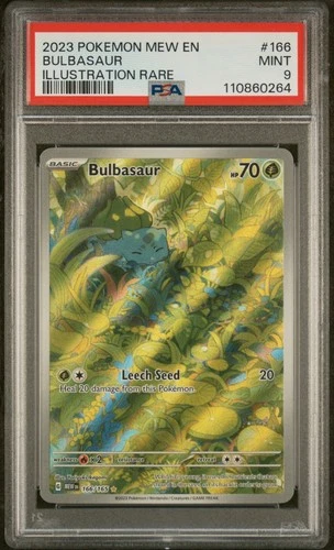 Pokemon 2023 Bulbasaur Illustration Rare 166/165 Scarlet & Violet 151 PSA 9 Mint