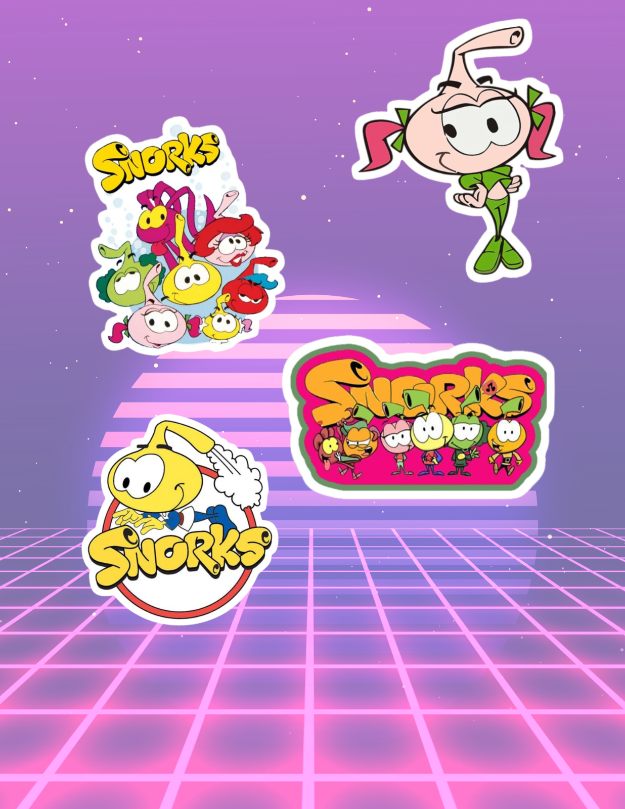 Snorks Retro Cartoons 4pc Sticker Pack | eBay