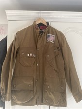 Barbour International Steve McQueen New Baker Wax Jacket Medium 40 Sand Biker