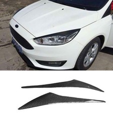 Ajuste para Ford Focus Faro Delantero Lámpara Borde de Cejas Fibra de Carbono 2015-2018 2 Piezas