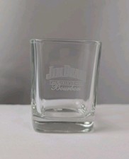 Jim Beam The World's Finest Bourbon Square Shot Glass Made In USA Barware Vtg