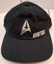 Vintage Star Trek Hat Official 1996 Paramount Pictures Black Baseball Cap Strap 