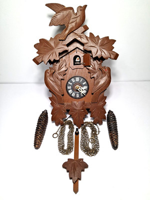 Vintage Made In Germany Black Forest Cuckoo Clock Works! (Read Description)
