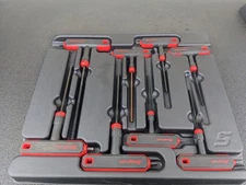 #bm424 Snap-on awsg800a 8 pc t-shaped/l-shaped hex wrench set 3/32–1/4"