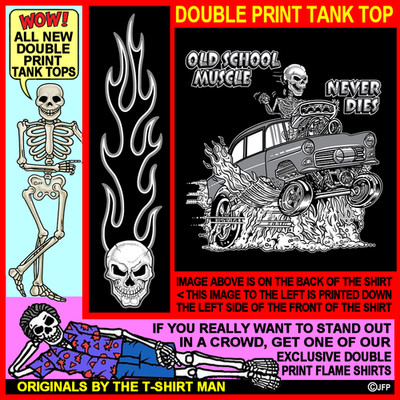1955 Tri-Five Outlaw Skeleton Blown Gasser Race Car Fantasy Hot Rod Tank Top