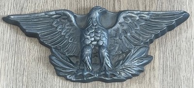 Vtg Cast Metal Spread Eagle Wall Hanging Heavy Plague 10  x 4  Excellent!