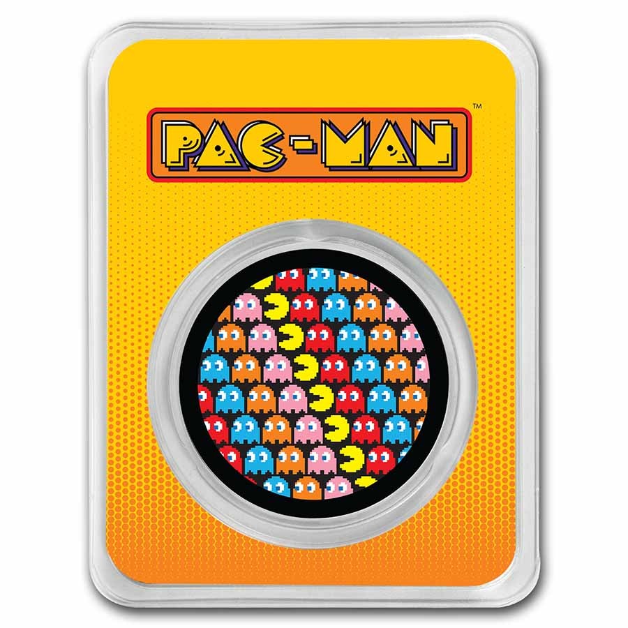 PAC-MAN パックマン 1オンス 純銀 メダル PAC-MAN™ Pixel Pattern 1 oz Colorized Silver Round | eBay