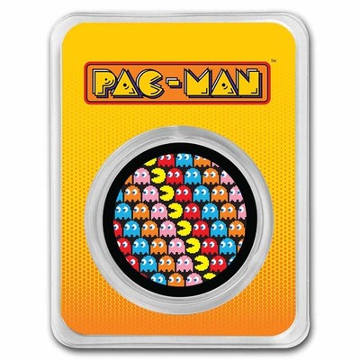 PAC-MAN™ Pixel Pattern 1 oz Colorized Silver Round | eBay
