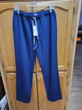 NWT Blue Unisex Elastic Waist Scrub Pants w/ Drawstring By FIGS Sz Small
