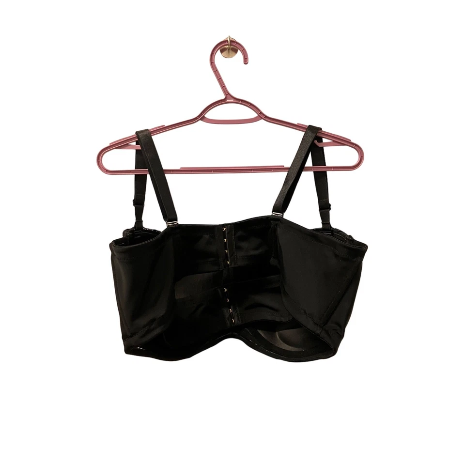 Ashley Stewart 46 DD Bra Black, Underwire, Padding, Adjustable, Hook/Loop - Image 2 of 4