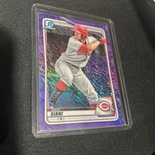 Mike Siani 2020 Bowman Chrome PURPLE Refractor Prospect SHIMMER SP Reds
