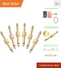6 Pack Connector 1/4 inch Effect Pedal Coupler Guitar Connector Gold Planted ...