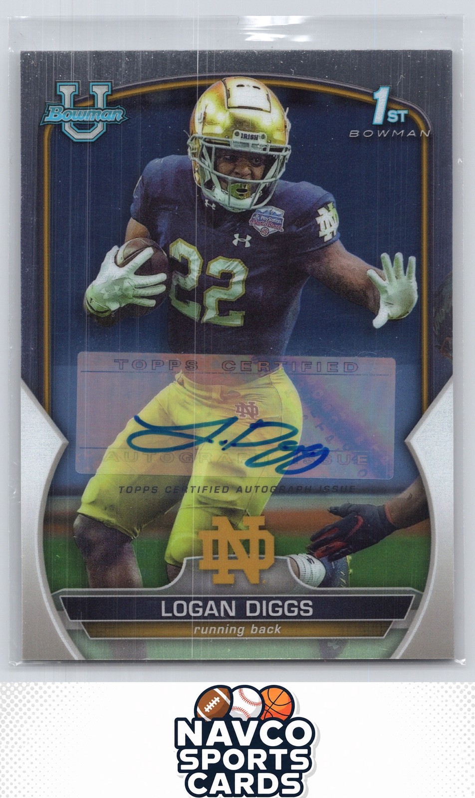 2022 Bowman University Chrome #38 Logan Diggs Prospect Autographs